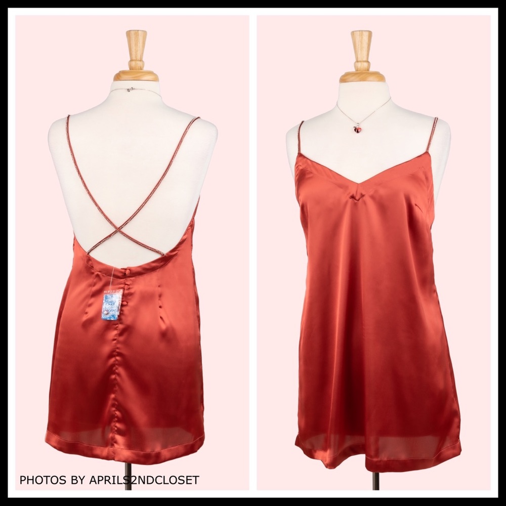 FREE PEOPLE BOHO SLIP CRYSTAL MINI DRESS A3C - Picture 3 of 16
